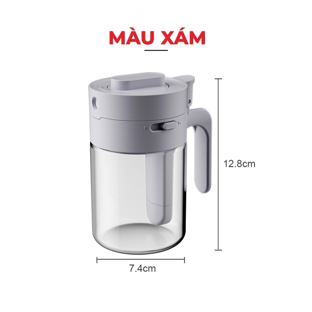 Lọ Đựng Gia Vị Thuỷ Tinh Boro Chống Vỡ Cao Cấp - Hộp Đựng Gia Vị Có Thìa Để Ngăn Riêng Chống Ẩm, Nắp Kín Có Khóa