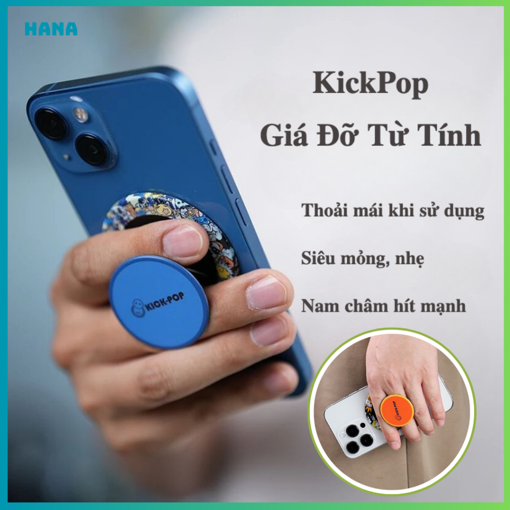 Giá đỡ KICK-POP từ tính dành cho điện thoại, siêu mỏng nhẹ, hít chắc chắn, đa dạng màu sắc