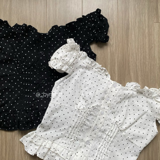 MORINA TOP| Áo trễ vai phối bèo lưng chun co giãn phong cách Hàn Quốc dễ thương, trendy | BYMINTT