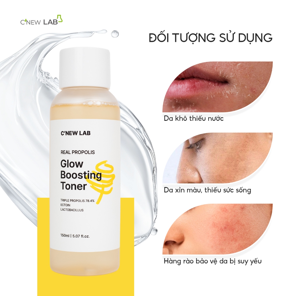 Toner Keo Ong 78,4% Real Propolis C'New Lab Hỗ trợ cấp ẩm và giúp da mịn màng  (150ml)