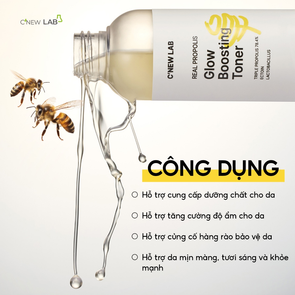 Toner Keo Ong 78,4% Real Propolis C'New Lab Hỗ trợ cấp ẩm và giúp da mịn màng  (150ml)