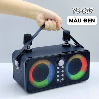 Loa Bluetooth Kèm 2 Mic YS-607 Âm Thanh Sống Động, Bass Mạnh, Hát Cực Hay, Bảo Hành 24 Tháng