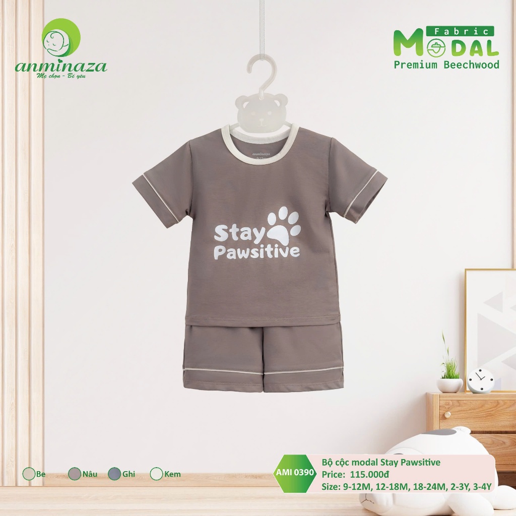 Bộ Cộc Tay Bé Trai  Vải Modal Co Dãn Tốt Mềm Mịn Dễ Dàng Thấm Hút - Hàng Chính Hãng MIN0390