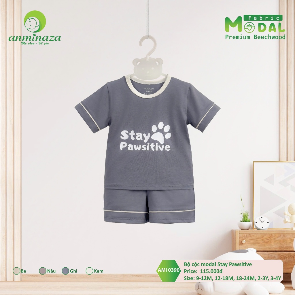 Bộ Cộc Tay Bé Trai  Vải Modal Co Dãn Tốt Mềm Mịn Dễ Dàng Thấm Hút - Hàng Chính Hãng MIN0390