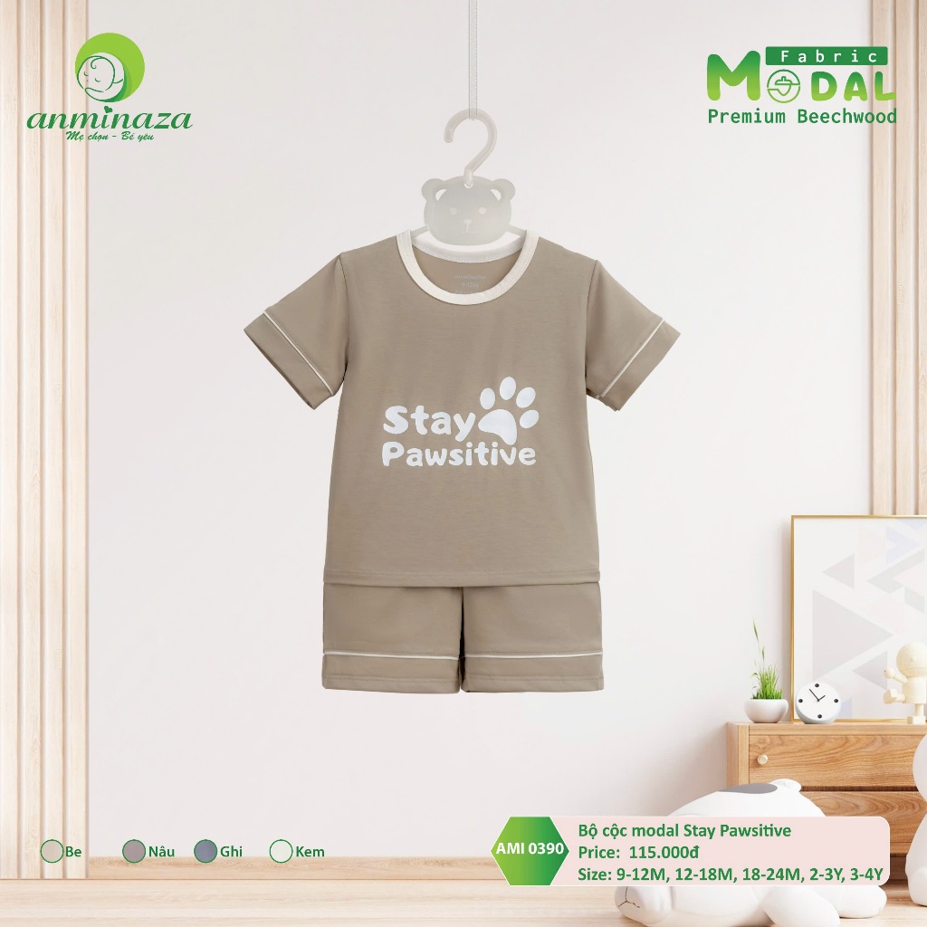 Bộ Cộc Tay Bé Trai  Vải Modal Co Dãn Tốt Mềm Mịn Dễ Dàng Thấm Hút - Hàng Chính Hãng MIN0390