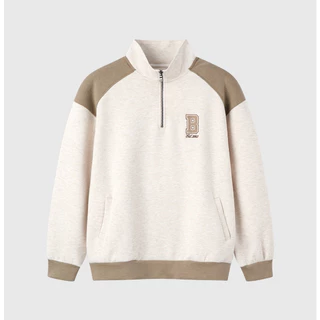 Áo Nỉ BOO Sweater Basic Half Zip Chất Liệu Nỉ 2 Da Cao Cấp, Phối Màu Cá Tính