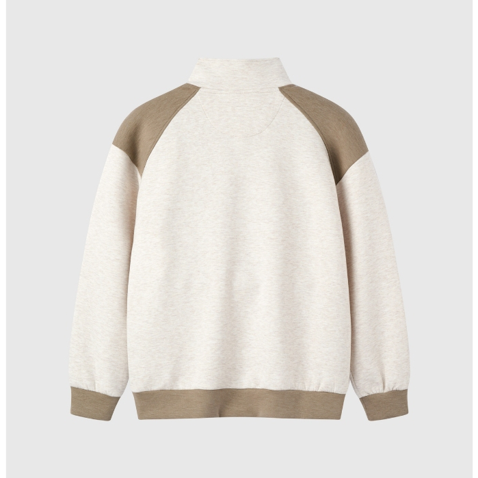 Áo Nỉ BOO Sweater Basic Half Zip Chất Liệu Nỉ 2 Da Cao Cấp, Phối Màu Cá Tính