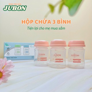 Combo 3 bình trữ sữa JUBON cổ rộng – Nhựa PP an toàn, chống rò rỉ, dùng cho tủ lạnh & máy hâm sữa.