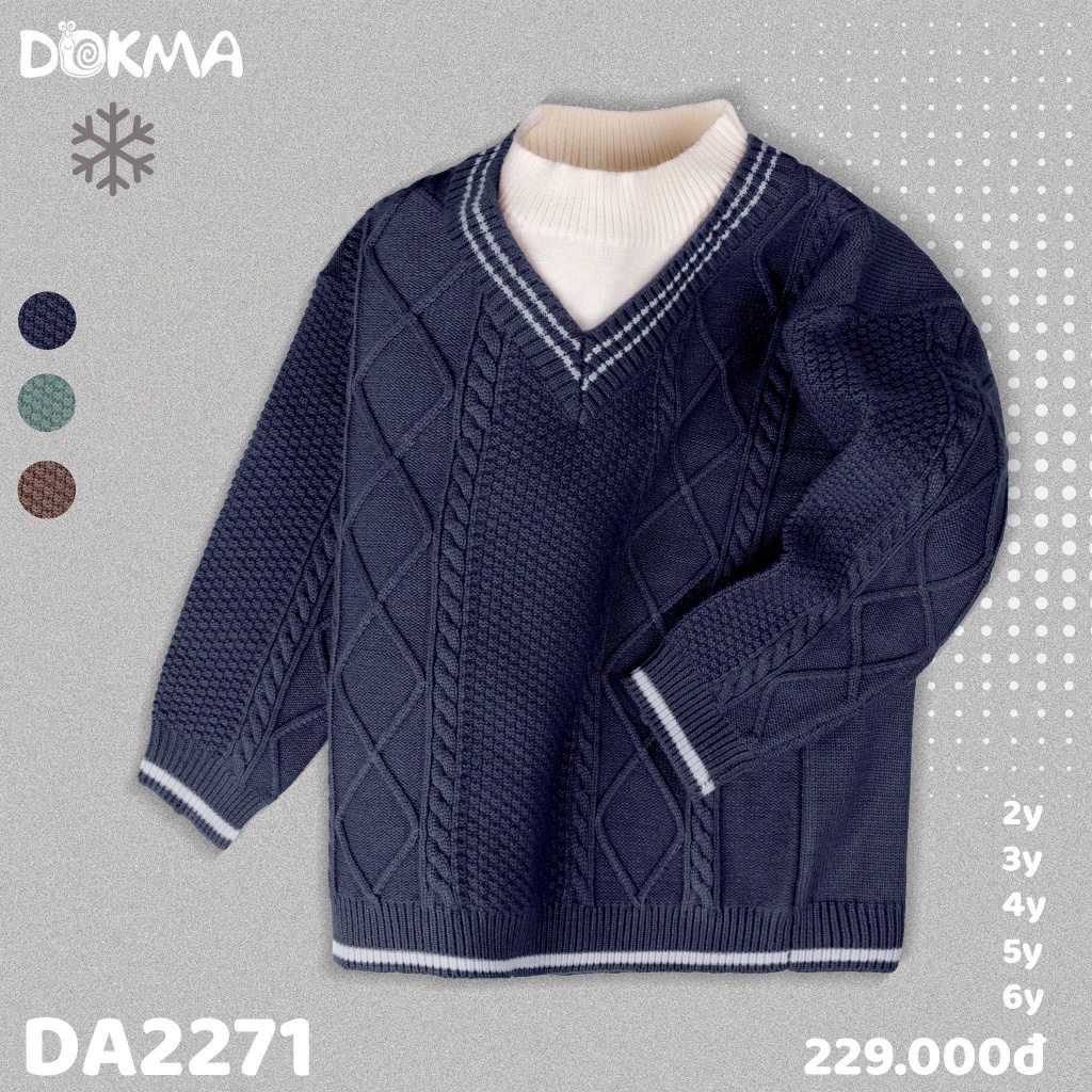 (12-22kg) Áo Len Dài Tay Bo Gấu Xinh Xắn Dành Cho Bé Gái Dokma Mã DA987 DA1644 DA1645 DA2994 DA2271 DA2273