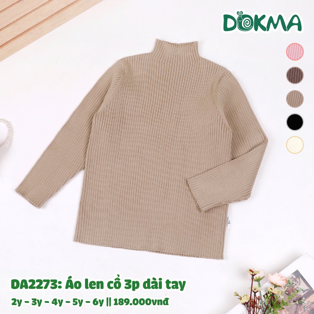 (12-22kg) Áo Len Dài Tay Bo Gấu Xinh Xắn Dành Cho Bé Gái Dokma Mã DA987 DA1644 DA1645 DA2994 DA2271 DA2273