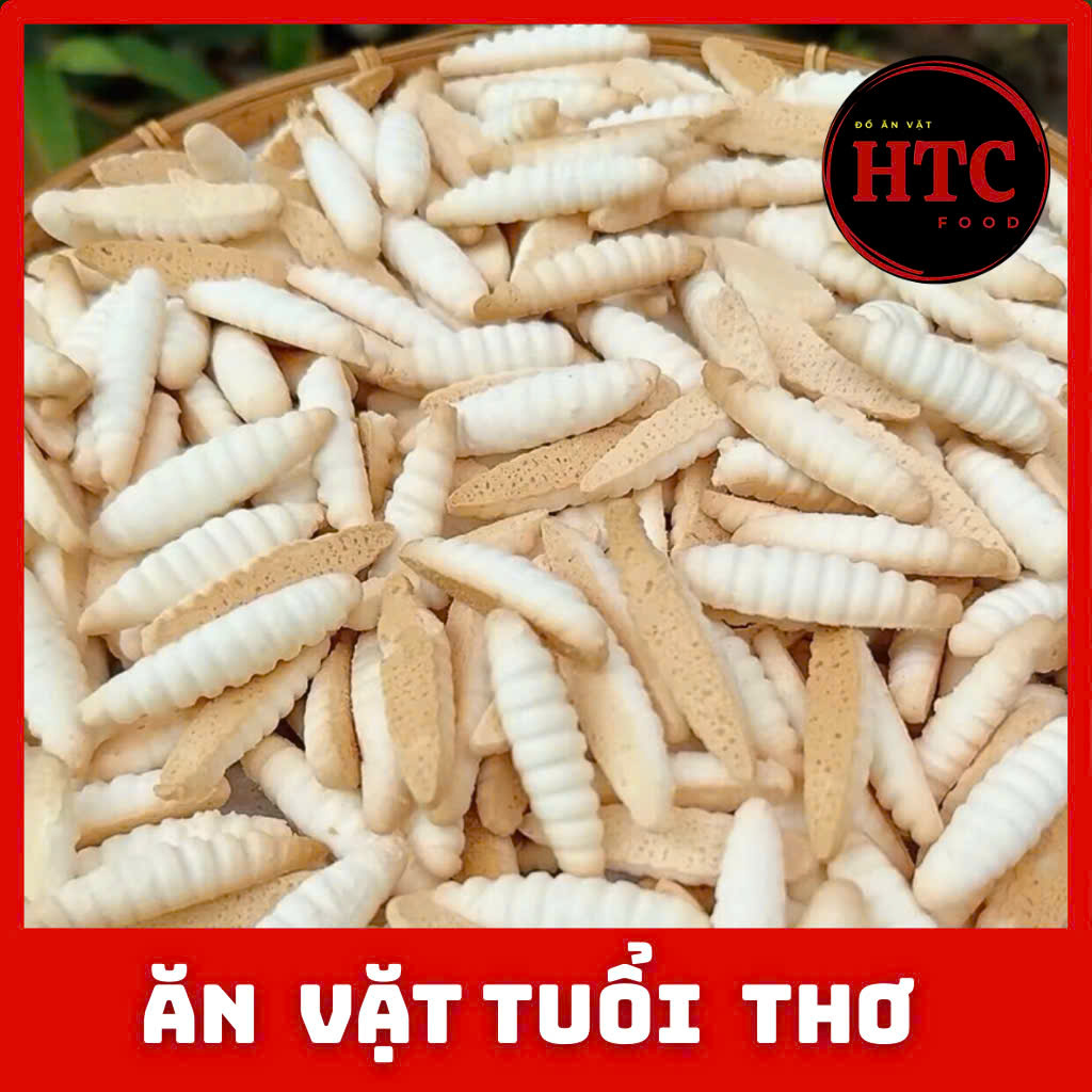 Bánh men con sùng loại 1, bánh ăn vặt giòn tan, thơm ngon, ít ngọt, túi 500g/1kg, đồ ăn vặt HTC Food