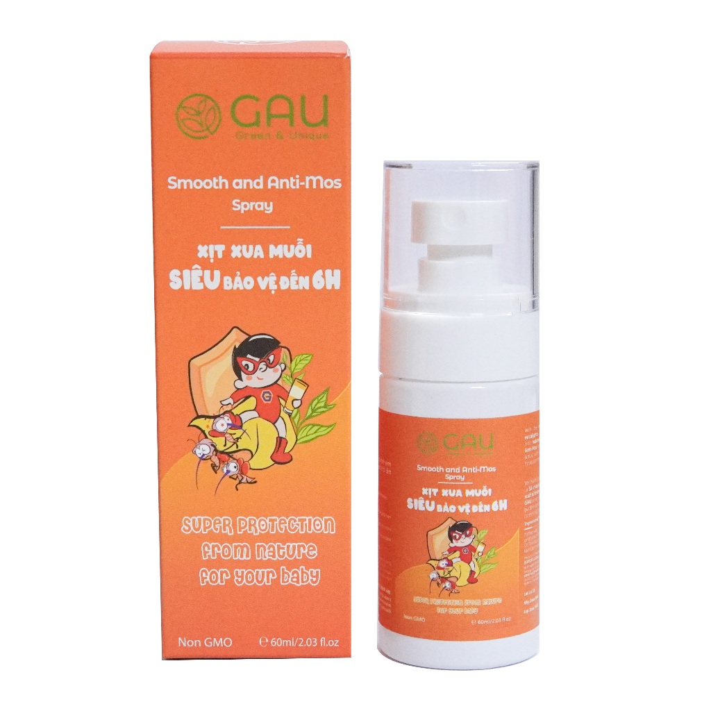 Xịt Xua Muỗi Thiên Nhiên GAU Cho Bé từ Sơ sinh Ngăn Muỗi 6 Giờ Smooth & Anti-Mos Chính hãng An lành
