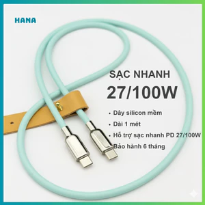 Dây Cáp Sạc Nhanh Type C 100W Silicon Mềm - Chip Emarker – Dây Silicon Mềm - Dài 1 mét