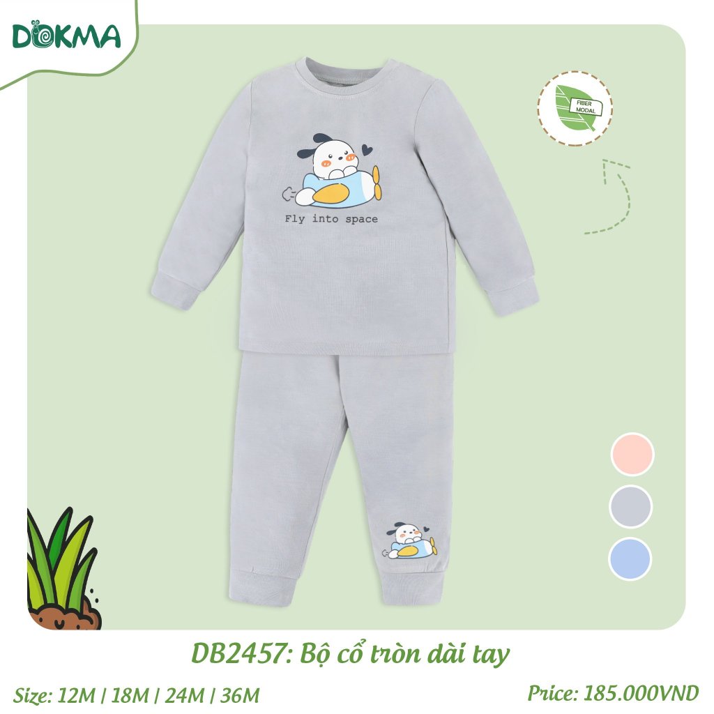 (7-13kg) Bộ Dài Tay Mềm Mại Cho Bé Dokma  JB342 DB2380 DB2412 DB2441 DB2451 DB2457 DB2689
