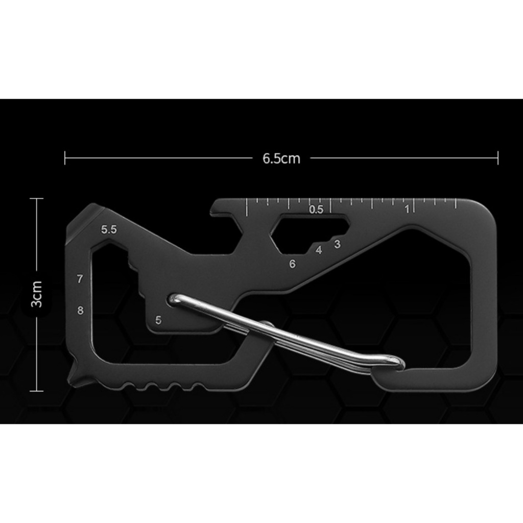 Móc khóa EDC carabiner đa năng 13 trong 1