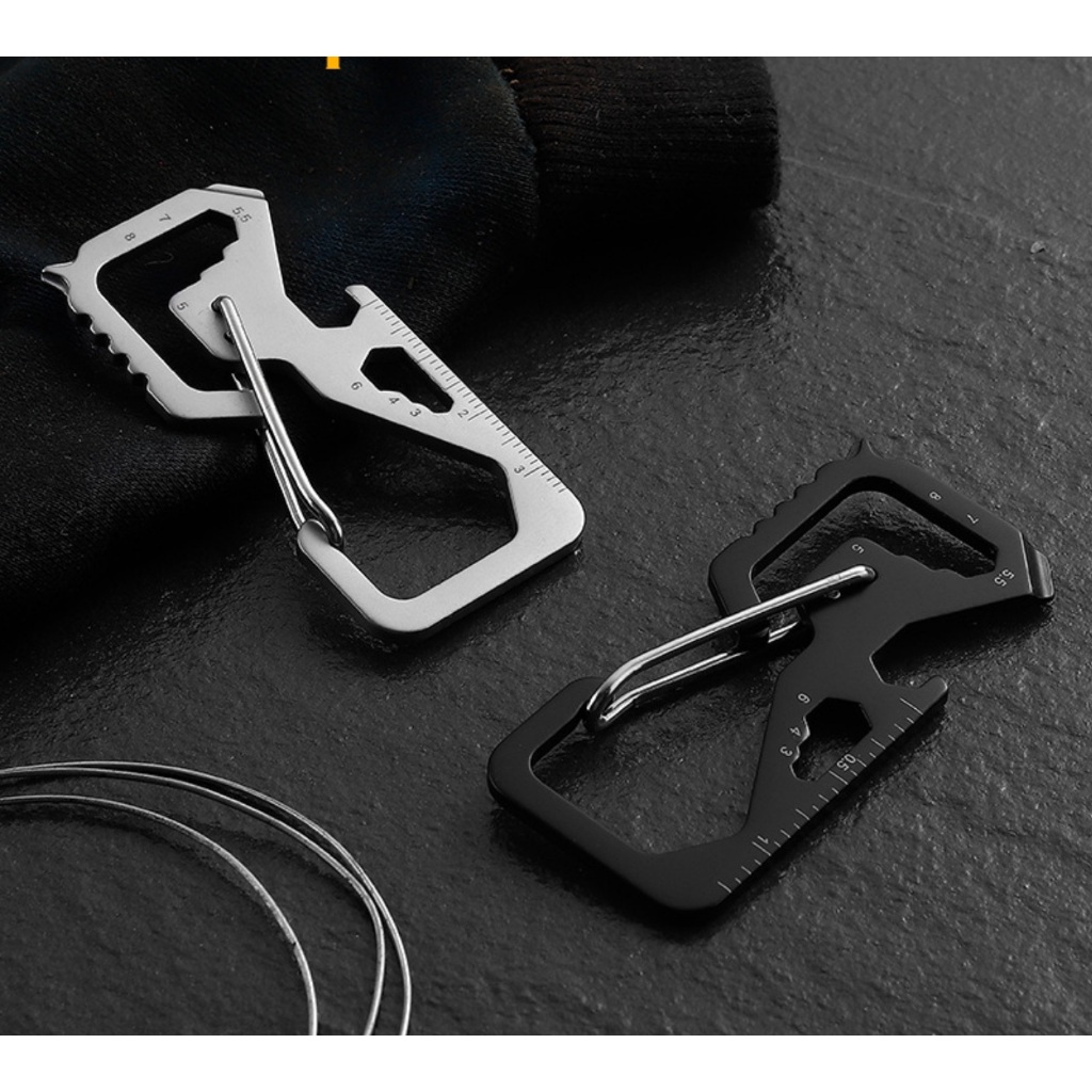 Móc khóa EDC carabiner đa năng 13 trong 1