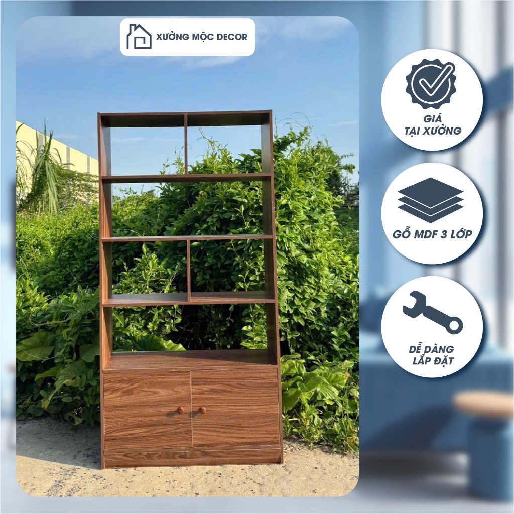 Kệ sách chữ U Xưởng Mộc Decor, tủ decor nhiều tầng,tủ trưng bày trang trí chất liệu gỗ MDF cao cấp chống nước chống xước
