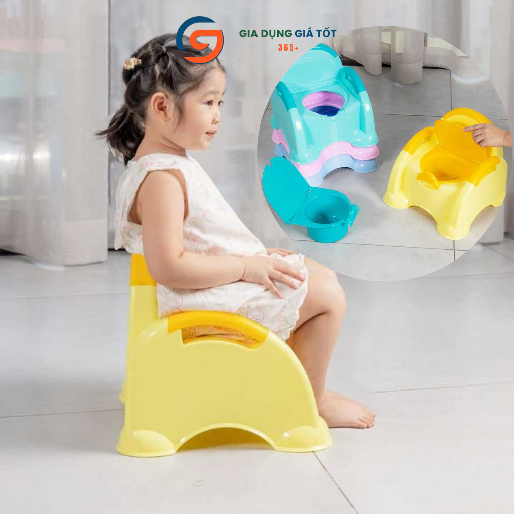 Ghế bô vệ sinh cho bé bằng nhựa có tựa lưng, ghế tập đi vệ sinh cho trẻ em