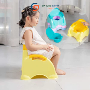 Ghế bô vệ sinh cho bé bằng nhựa có tựa lưng, ghế tập đi vệ sinh cho trẻ em