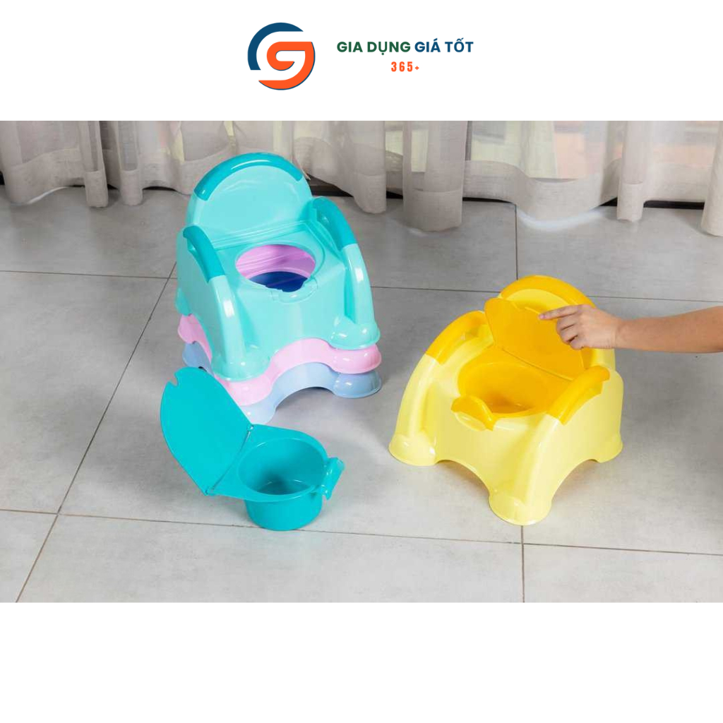 Ghế bô vệ sinh cho bé bằng nhựa có tựa lưng, ghế tập đi vệ sinh cho trẻ em