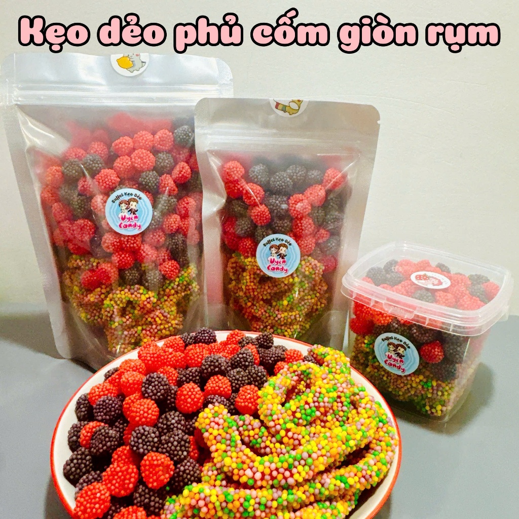 Kẹo Dẻo Bọc Cốm Giòn Rụm - Vị Thiên Chua, Kẹo Dẻo Mâm Xôi, Kẹo Bọc Cốm ...
