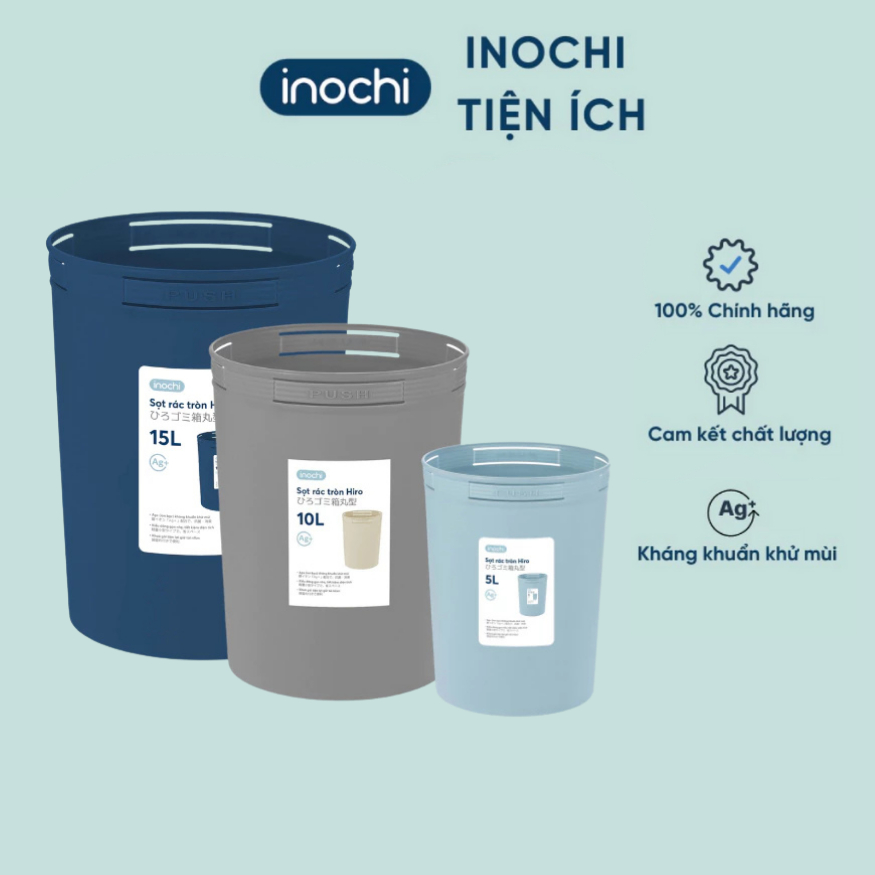 Sọt rác văn phòng nhựa cao cấp Hiro 5L-10L-15L - CHÍNH HÃNG INOCHI