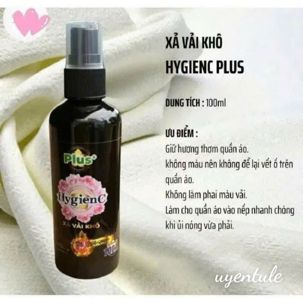 Xịt thơm quần áo hygiene 100ml