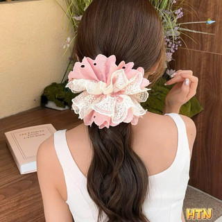 Scrunchies buộc tóc nơ tiểu thư cỡ lớn phong cách vintage