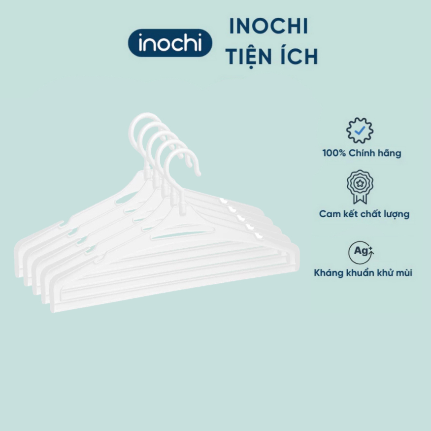 Set 5 móc áo NGƯỜI LỚN bền, tiện dụng tiêu chuẩn Nhật Inochi