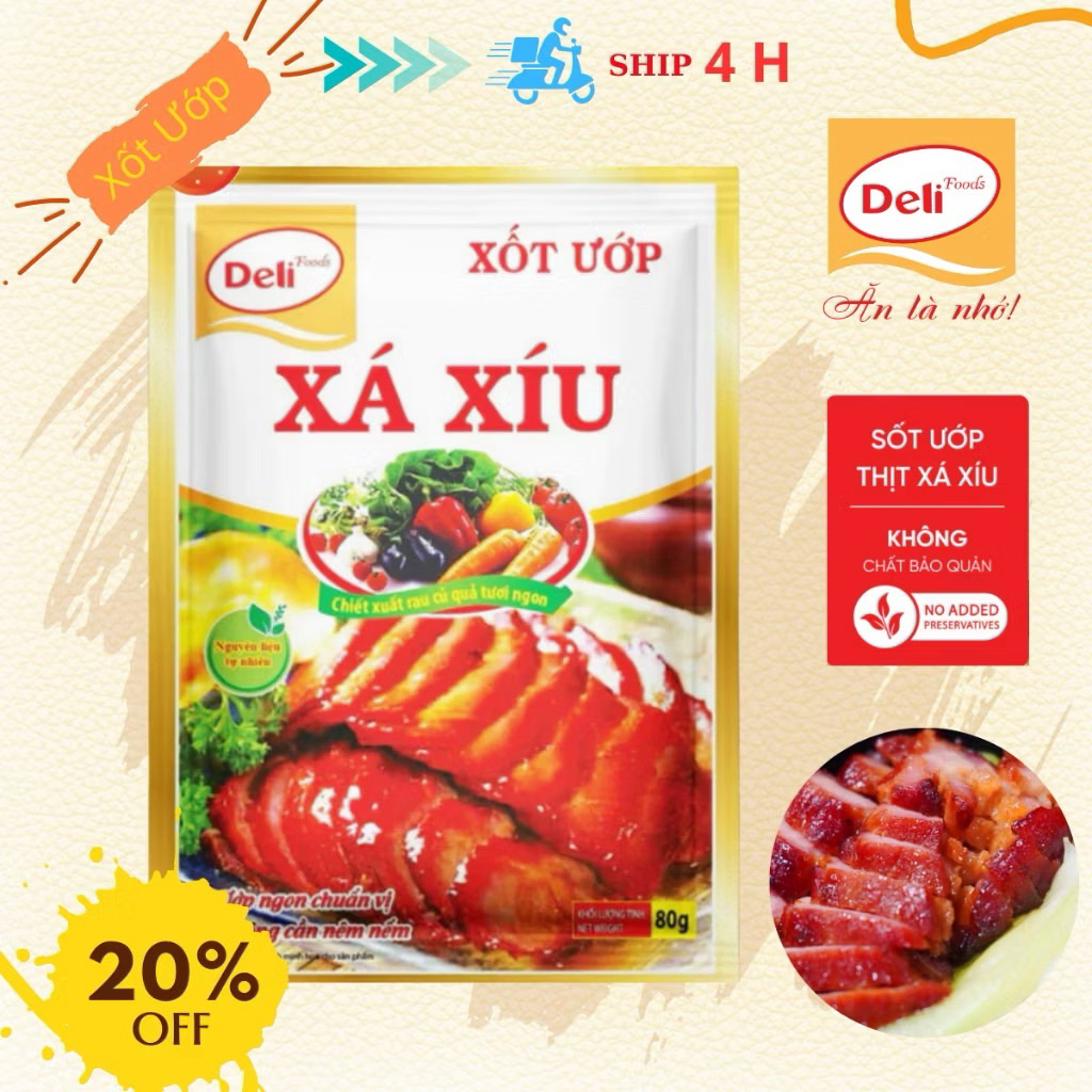 Combo Nướng Sính Ngoại Deli Foods – Xốt BBQ, Xốt Ướp Thịt Nướng, Xốt Ướp Xá Xíu & Xốt Chấm Thịt