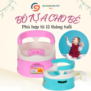 Bô vệ sinh cho bé tựa lưng có nắp đậy - ghế bô nhựa tập đi vệ sinh từ 12 tháng tuổi