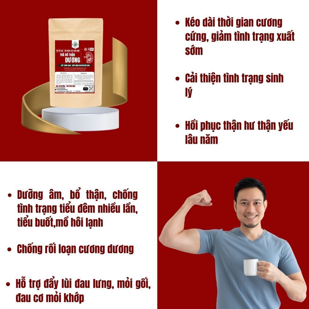 [Có Che Tên] Trà Túi Lọc Bổ Thận Dương - Bội Lan Đường - bịch 50 lọc