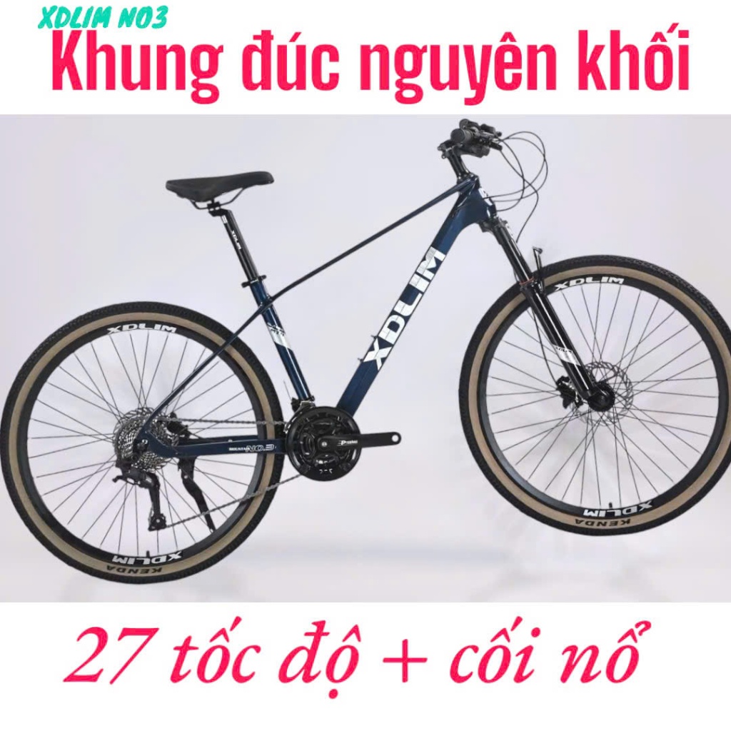 XE ĐẠP MTB XDLIM NO3 CỐI NỔ- KHUNG ĐÚC, PHUỘC DẦU, PHANH DẦU