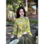 Hàng loại 1 [FREESHIP] Set Gấm Long Phụng Cổ Tròn Khuy Tết - Bộ Lam Lễ Chùa Gấm Tằm Đồ Lam An Nhiên( hình thật )