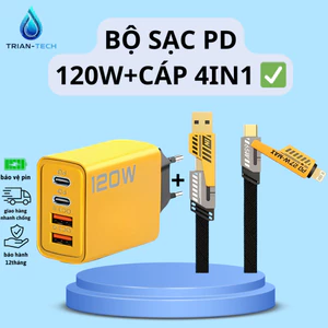 BỘ SẠC VÀNG PD 120W 4IN1 TRIAN TECH ( bh 12tháng)