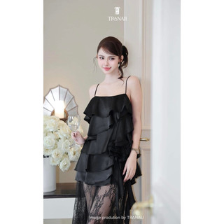 TRANALI)ĐẦM 2S REN TÙNG RỜI XOẮN HOA HỒNG(Chuẩn Mẫu)-RUBY STORE