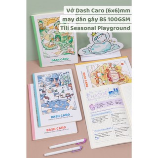 KLONG - Vở Dash Caro (6 x 6) mm May Dán Gáy Tili Seasonal Playground B5 80 Trang 100/76; MS 209