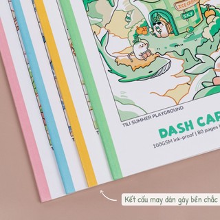 KLONG - Vở Dash Caro (6 x 6) mm May Dán Gáy Tili Seasonal Playground B5 80 Trang 100/76; MS 209