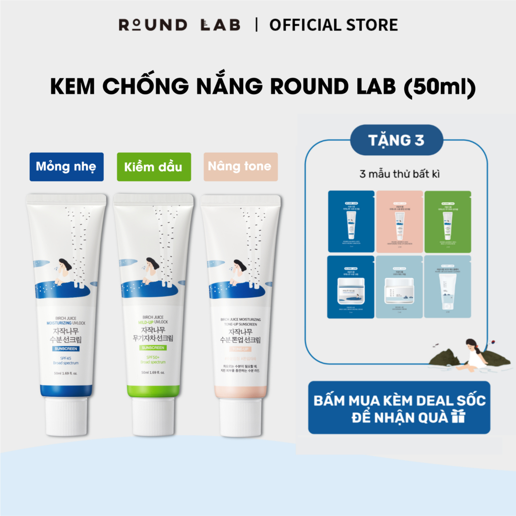 Kem chống nắng Round Lab Birch Juice Sunscreen 50ml bảo vệ da quang phổ rộng