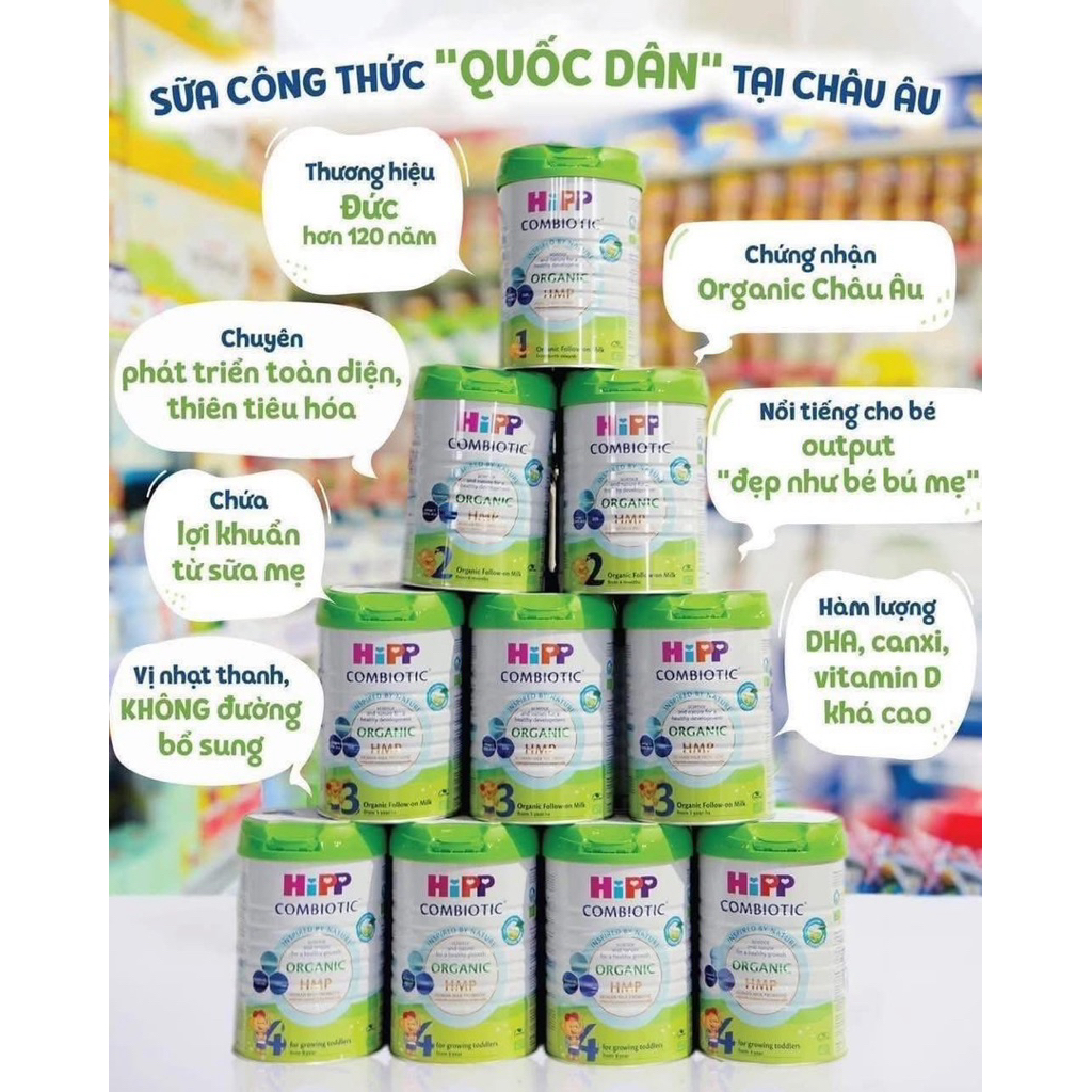 Sữa HiPP Organic Combiotic Số 1 800g Cho Bé 0-6 Tháng Nhập Khẩu Đức Chính Hãng