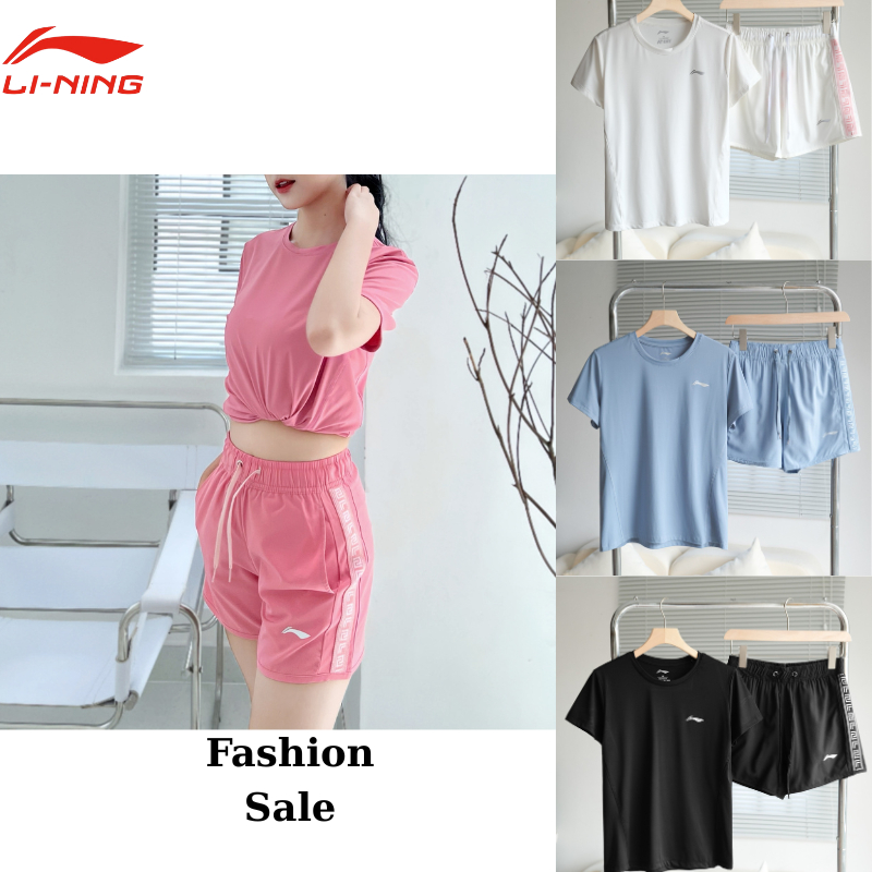 Bộ Nữ Lining Cao Cấp - Set Đồ Nữ Thể Thao, Chạy Bộ,Cầu Lông Tennis Pickleball -4 Màu