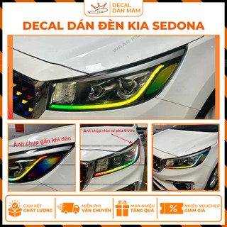 Decal dán đèn Kia Sedona 2018-2021 (1 cặp 4 miếng dán 2 bên), chất liệu Decal cao cấp, không phai màu, không thấm nước
