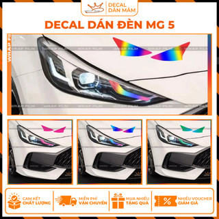 Decal dán đèn MG 5 Số tự động, Decal chất liệu PVC in 3 lớp cao cấp không thấm nước, không phai màu