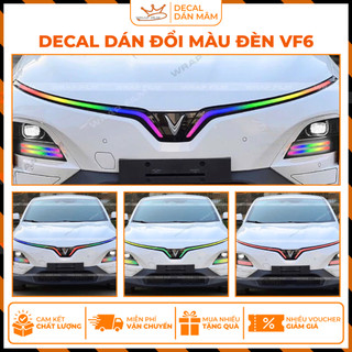 Decal dán đổi màu đèn Vinfast VF6 Decal PVC in 3 lớp cao cấp không thấm nước, không phai màu không để lại keo khi bóc