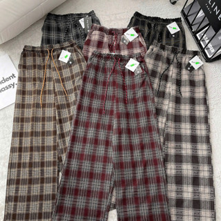 Quần Dạ Ống Rộng Kẻ CARO ELEGANTE Chất Dạ Siêu Mềm Mại Không Bai, Phai, Nhăn Xù 6879 85