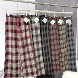 Quần Dạ Ống Rộng Kẻ CARO ELEGANTE Chất Dạ Siêu Mềm Mại Không Bai, Phai, Nhăn Xù 6879 85