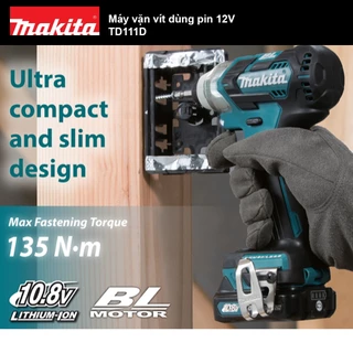 Máy vặn vít dùng pin 12V Makita TD111D - Không chổi than TD111DZ- TD111DSAJ | Makita Việt Nam