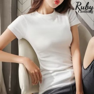 Áo thun trơn thun gân body tay ngắn
