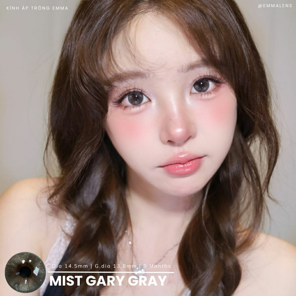 Kính Áp Tròng Cao Cấp Siêu Cấp Ẩm Mist Gary Gray | Lens Xám Rêu Giãn To | EMMA LENS x ISLANDCON