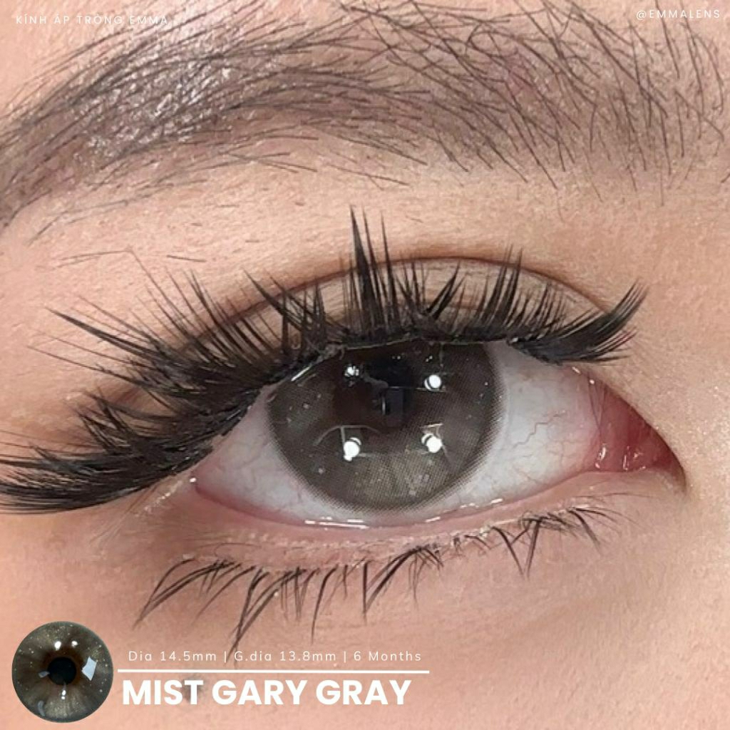 Kính Áp Tròng Cao Cấp Siêu Cấp Ẩm Mist Gary Gray | Lens Xám Rêu Giãn To | EMMA LENS x ISLANDCON